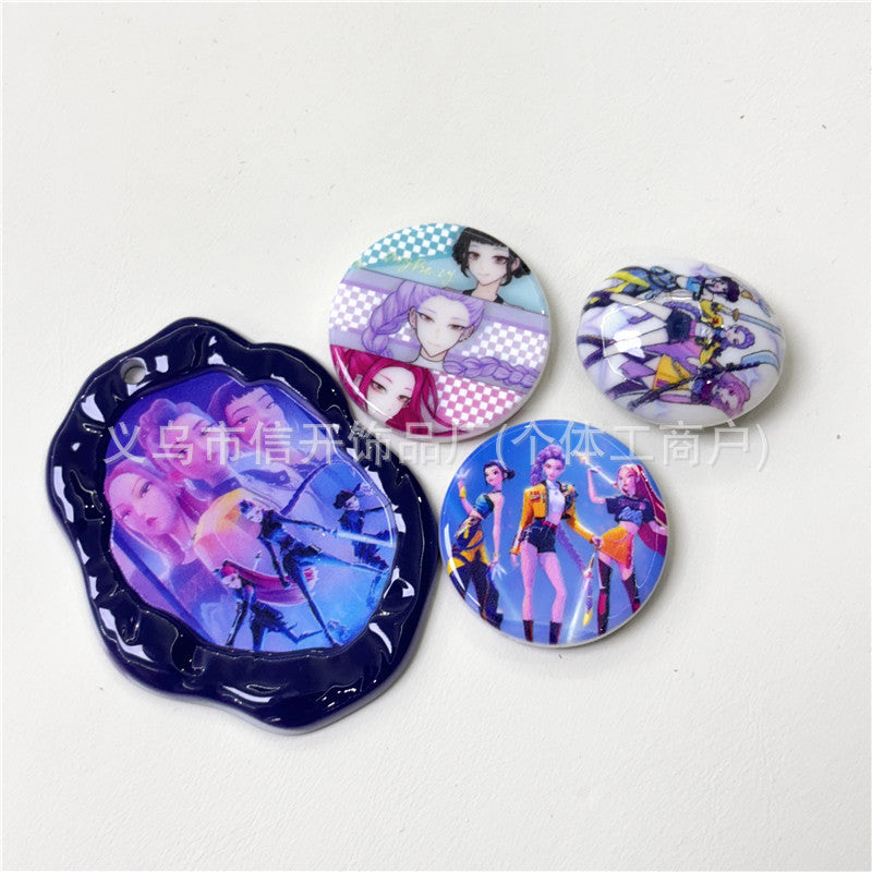 Wholesale 100pcs/pack Through-hole printed devil girl shaped beaded pen OLY Exclusive